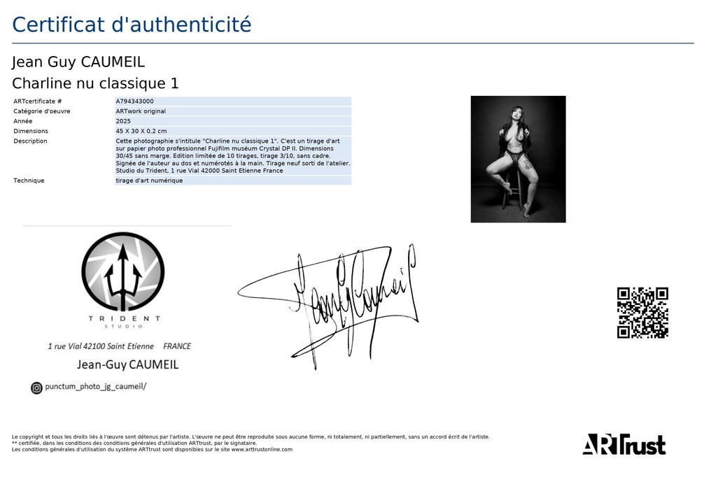 Jean-Guy Caumeil (1945–2018) - Charline nu classique #4.3
