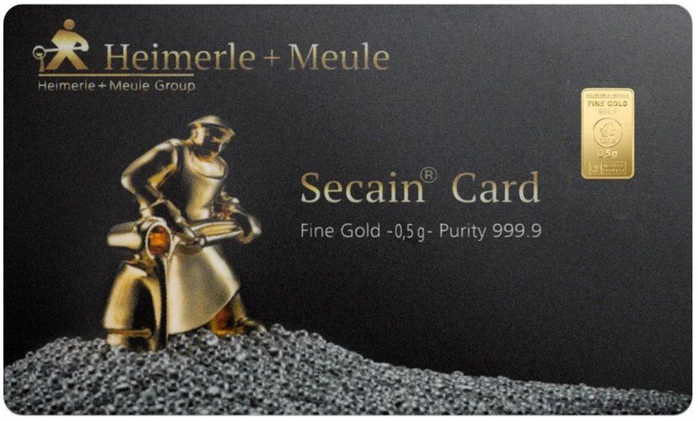 0,5 gram - Oro .999 - Heimerle + Meule, Germany - Con certificato  (Senza prezzo di riserva) #1.0