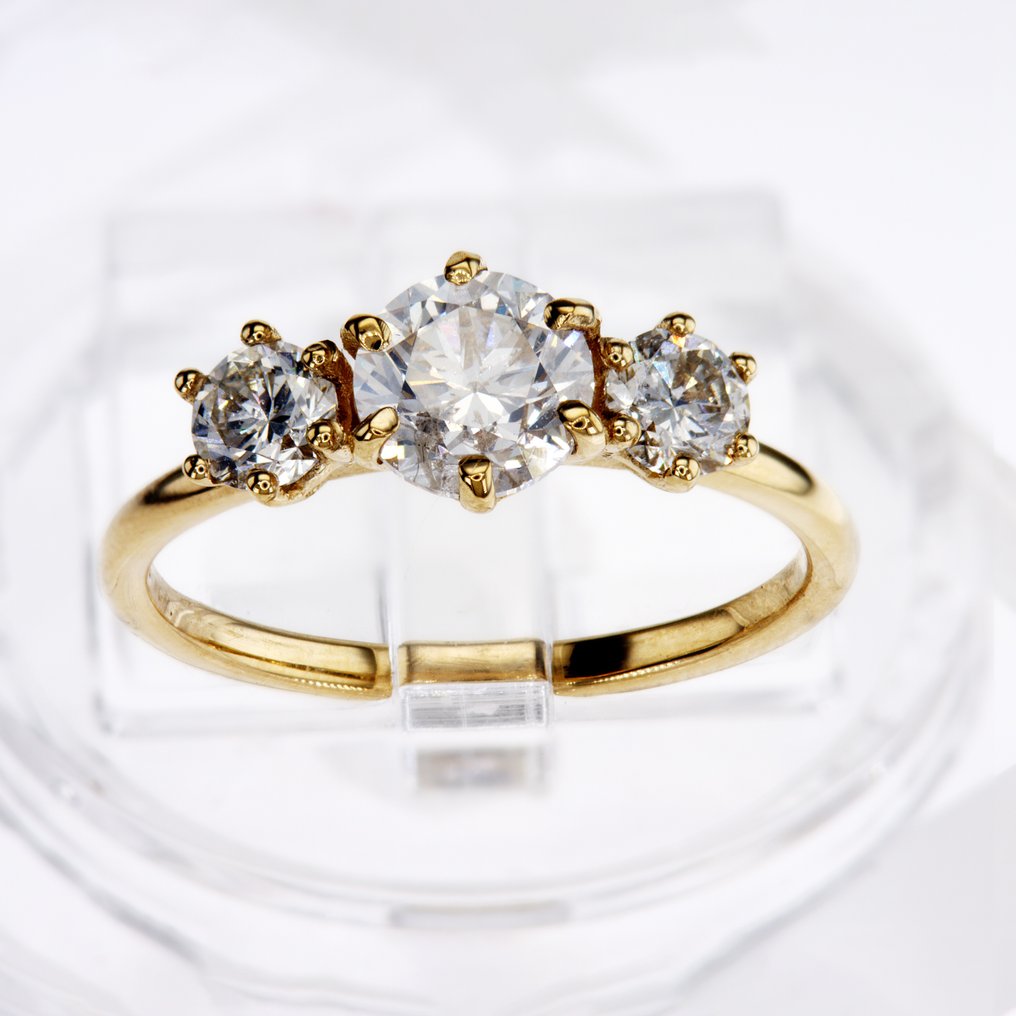 没有保留价 - 订婚戒指 - 14K包金 黄金 -  1.44ct. tw. 钻石 (天然) - 钻石 #1.0