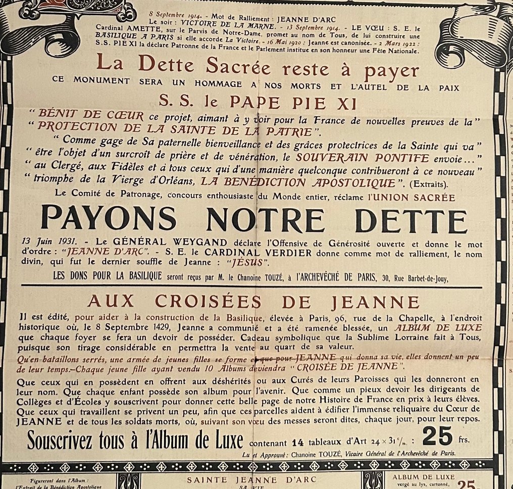 Pierre Courtois - Affiche Basilique de Jeanne d’arc 1914 - 1920-tallet #1.0