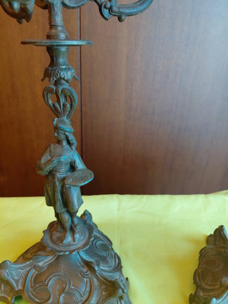 Lsf 228 - Candelabru l (2) - Bronz - Candelabre antice din bronz. #4.3