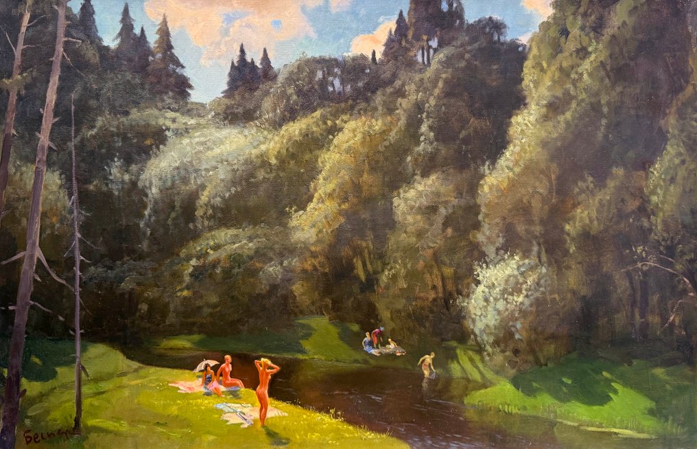 Iakov Besperstov (1929-1998) - Jeunes Femmes dans la Clairière  - La Baignade #1.0