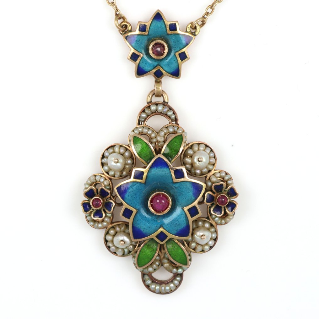 Senza prezzo di riserva - Collana con ciondolo - 12 kt Oro rosa - 0.00ct. tw. - Perla #1.0