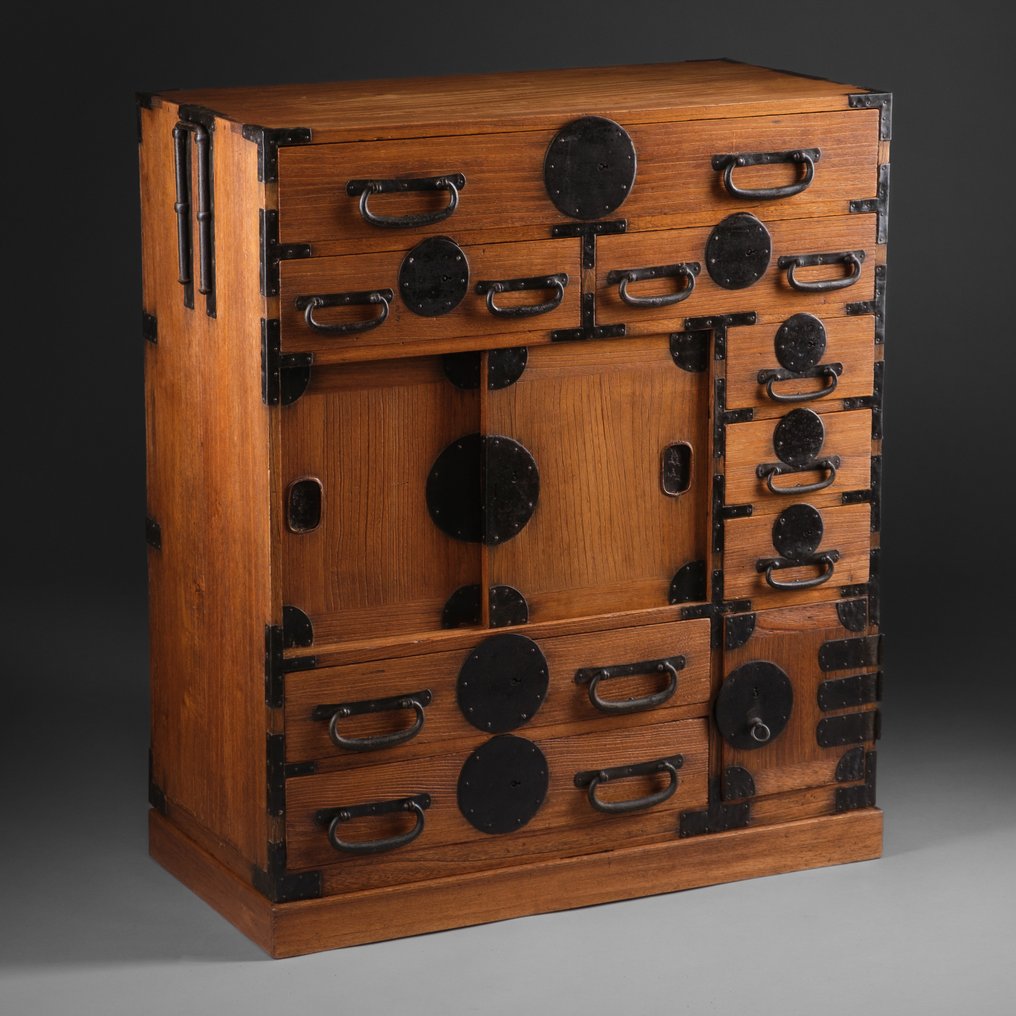 Chôba’dansu 帳場箪笥（商人档案柜） - 铁、桐木（泡桐木）、铜 - 日本 - 幕末，江户时代的结束（1853-1867年） #1.0