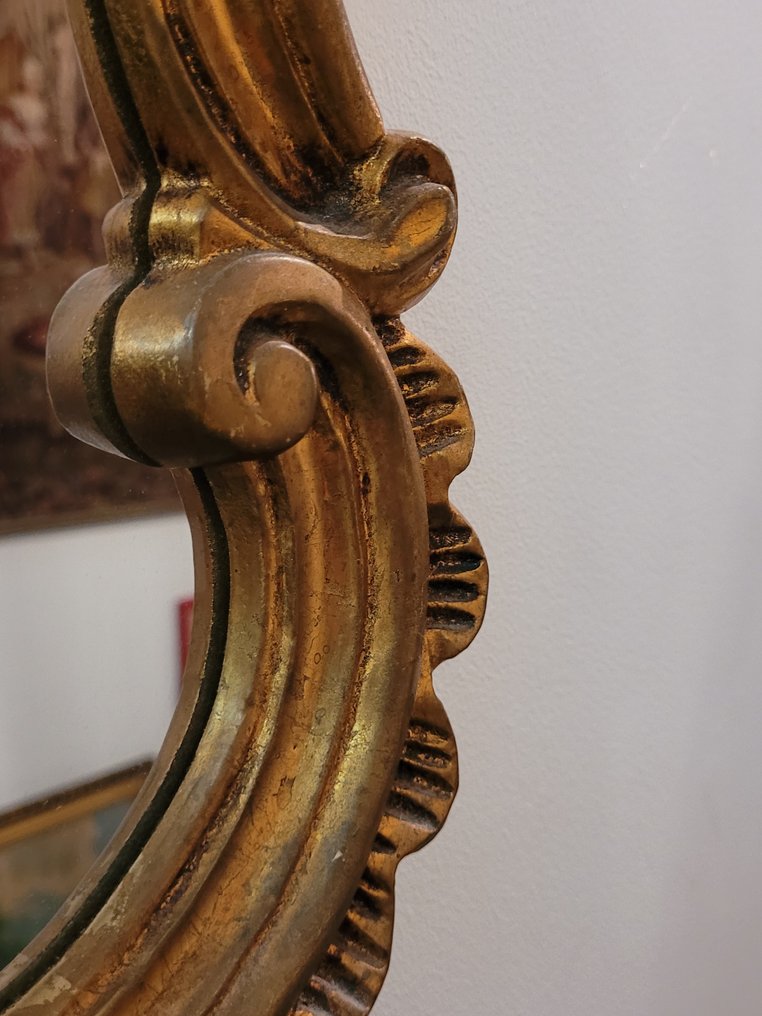 Eleganter Wandspiegel – Louis-XV-Stil / Rokoko – Holz, vergoldet - Espejo  - Madera #4.3