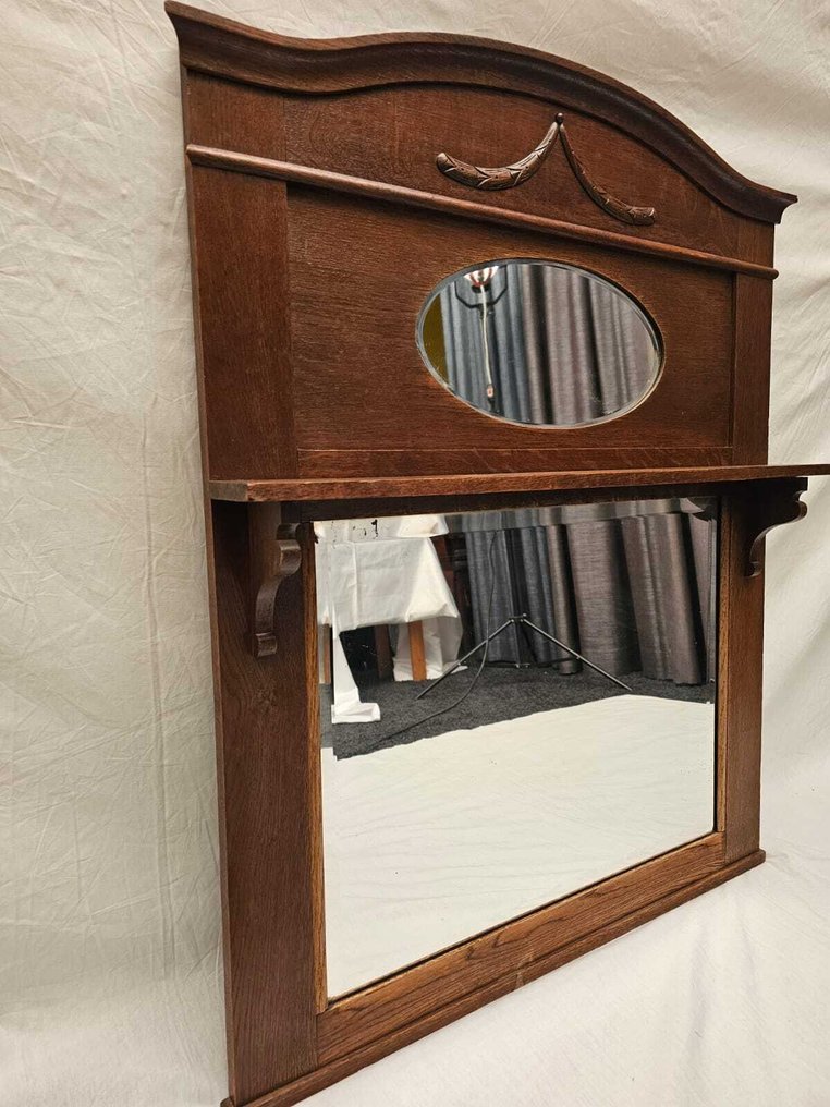 Mirror- Antique Art Nouveau  - Wood #1.0