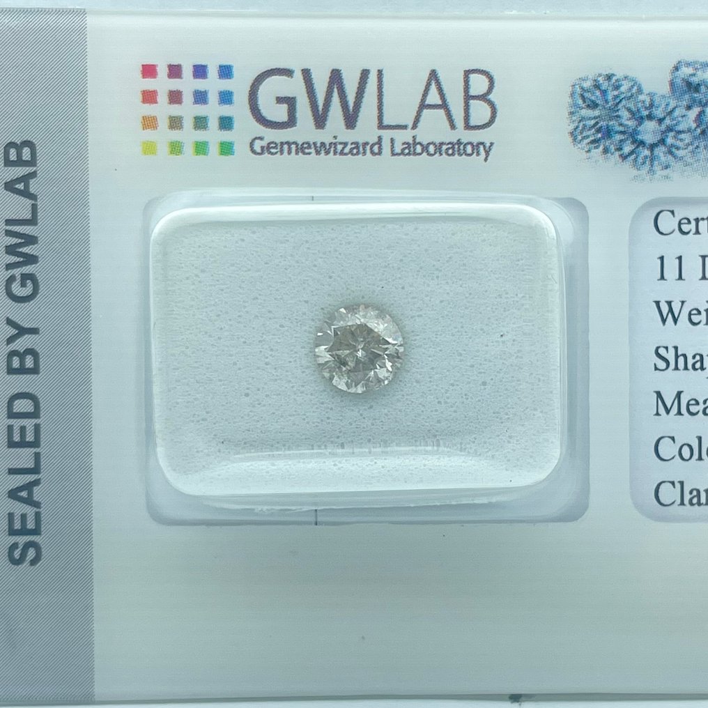 没有保留价 - 1 pcs 钻石  (天然)  - 0.57 ct - 圆形 - I - I1 内含一级 - Gemewizard宝石实验室（GWLab） #1.0