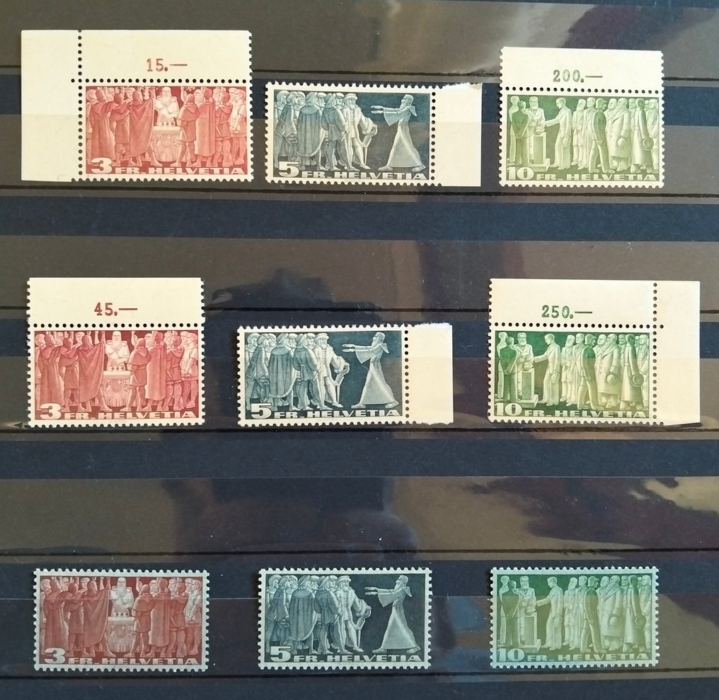 Ελβετία 1938 - Ολοκληρωμένη σειρά Pacto Federal με τις ποικιλίες της. - YVERT 313A/15C #1.0