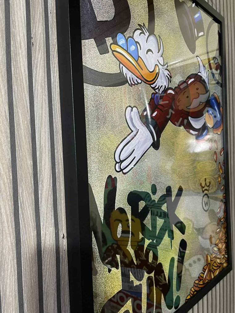 Xavier Van Walsem (1980) - Scrooge mcduck no risk no fun 1/3 incl 3d frame #4.3