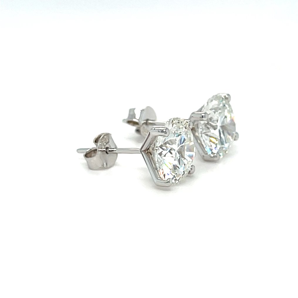 耳環 - 14 克拉 白金 -  6.00ct. tw. 鉆石 (實驗室培育) #2.1