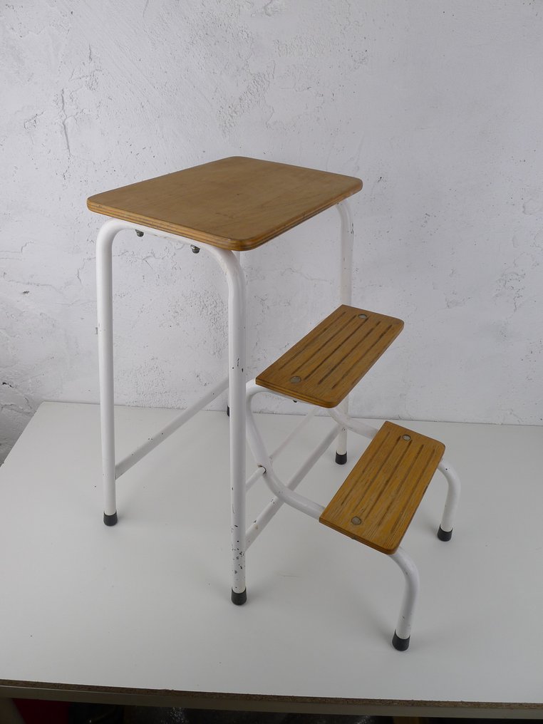 Steps - Steel, Wood - Small table stool Germany #1.0