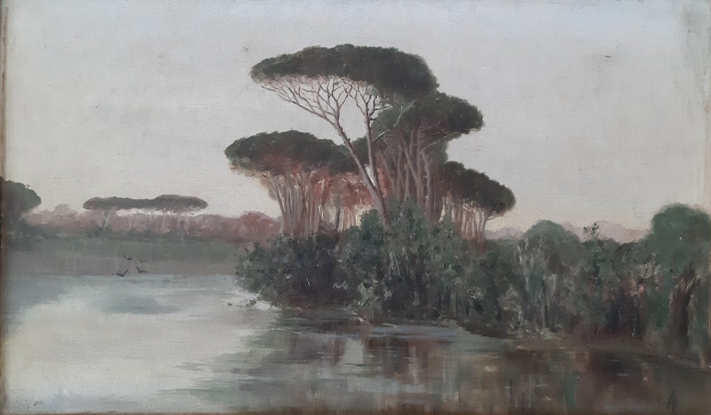 Scuola italiana (XIX-XX), Siglato "AR" - Paesaggio #2.1