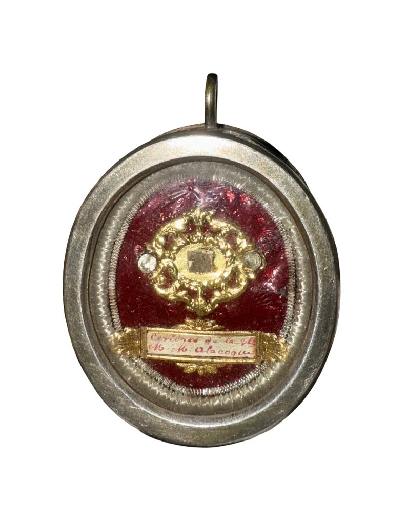  聖物匣 - 合金, 玻璃, 紡織品 - 1850-1900 - 圣玛格丽塔·玛利亚·阿拉科克  #1.0