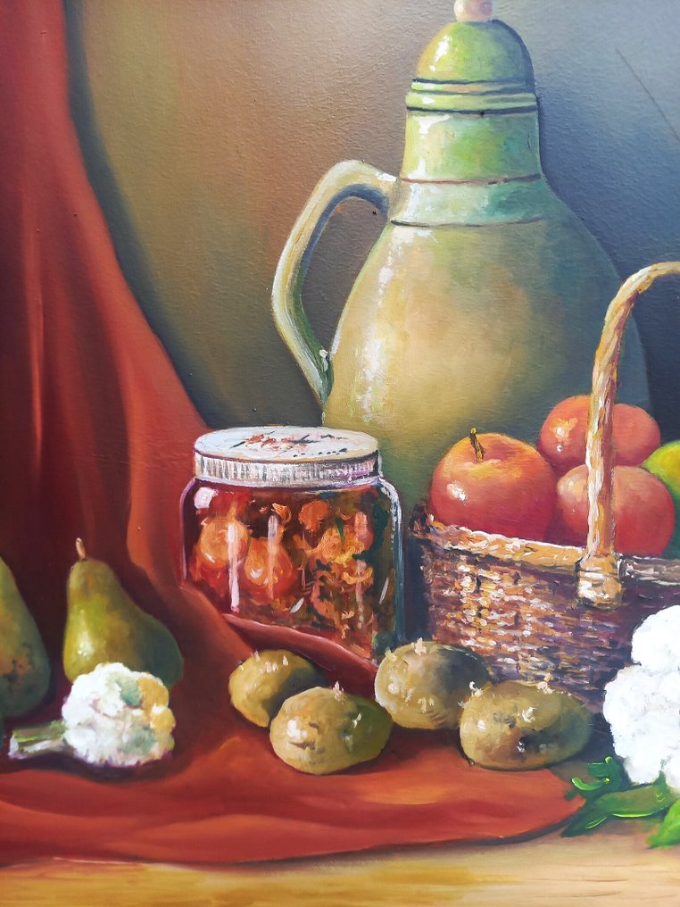 Rinus Manschot (XXI) - Stilleven met vaas en bloemkolen #3.2