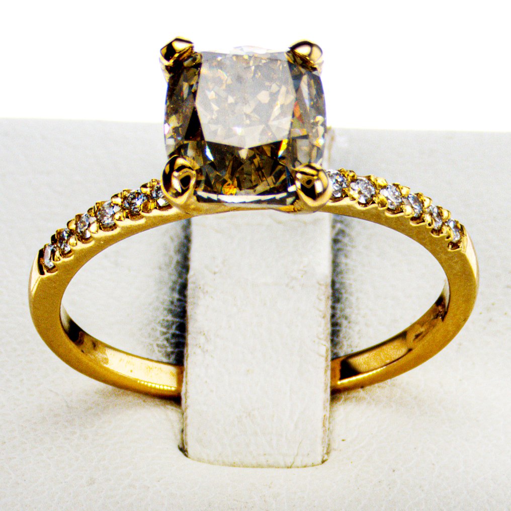 沒有保留價 - 訂婚戒指 - 14 克拉 黃金 -  3.15ct. tw. 鉆石 (天然彩色) - 鉆石 #1.0