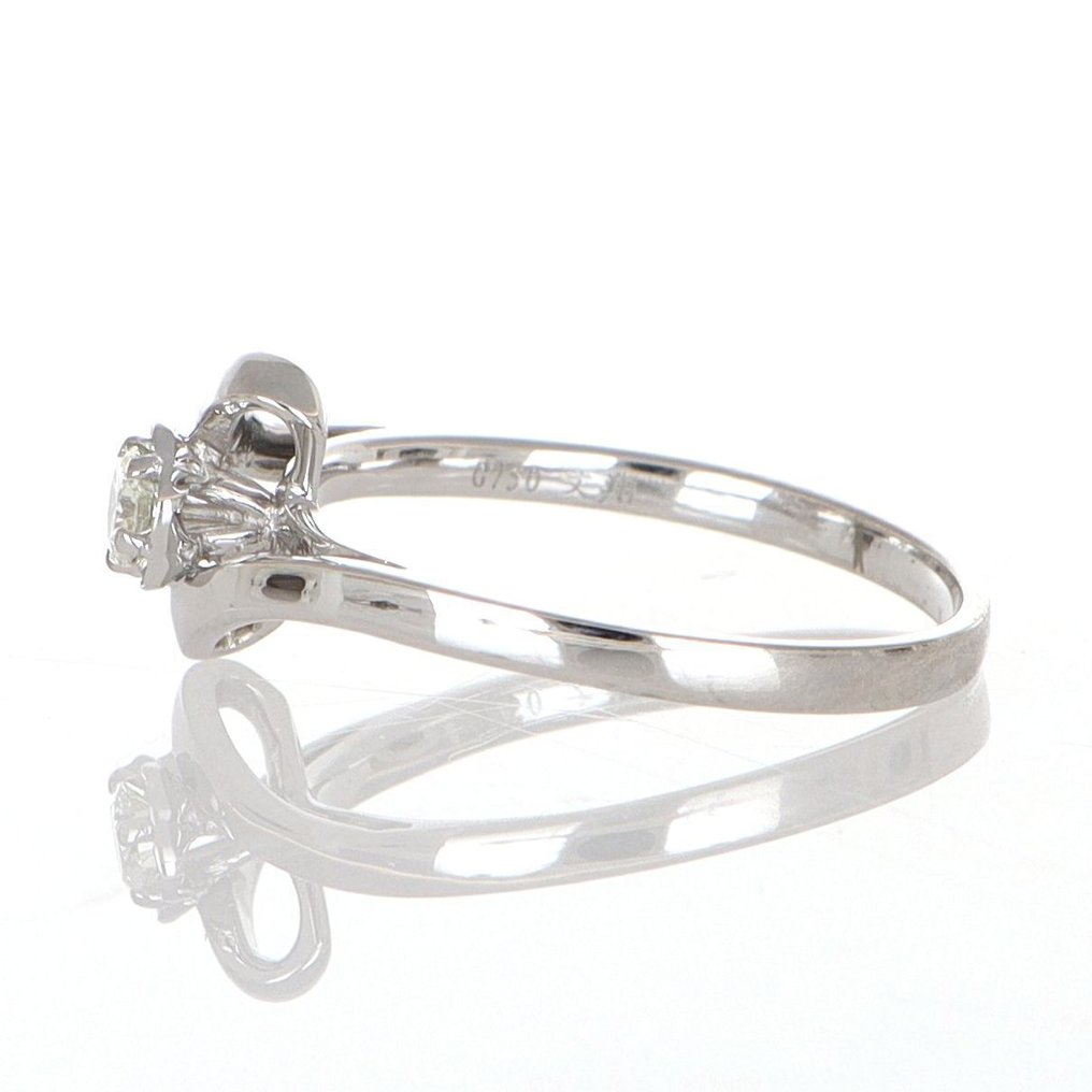 Utan reservationspris - Ring - 18 kt Vittguld Diamant (Natural) #1.0