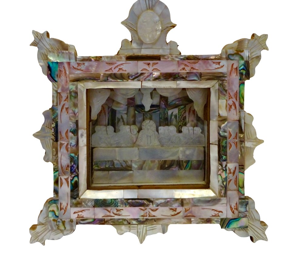 Diorama - L'ultima cena - Perlmut e vetro e legno - Inizi del XX secolo #1.0