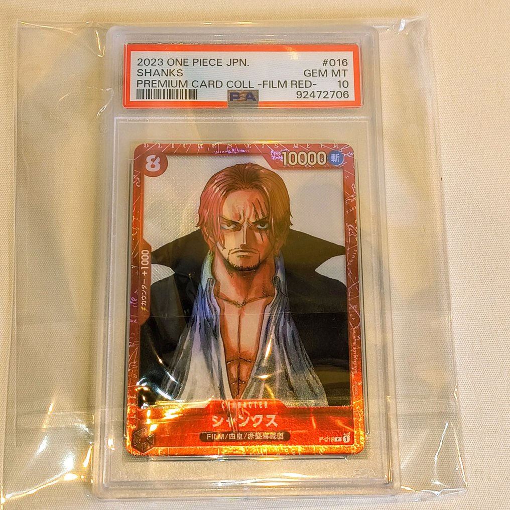 Bandai - 1 Graded card - One Piece - Shanks P-016 Cromo ou carta promocional - PSA 10 #1.0