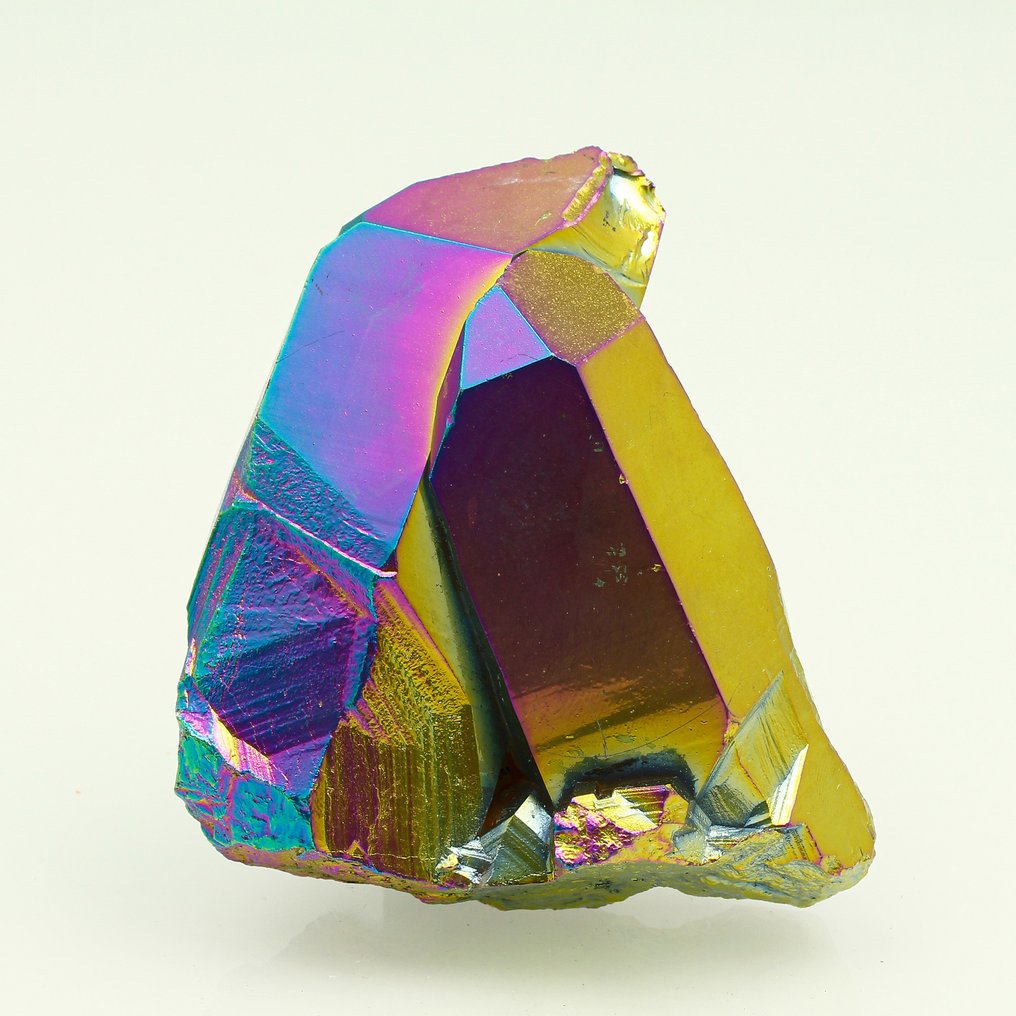 XL 彩色双彩虹钛光光环石英 水晶群 - 高度: 10 cm - 闊度: 9 cm- 298 g #4.3