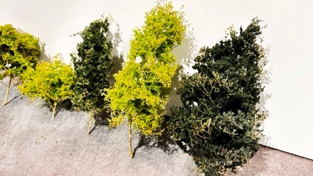 Ultra Realistische modelbouw bomen H0, N, TT - eigen productie - Modellino di scenario ferroviario (5) - varietà di verde #4.3