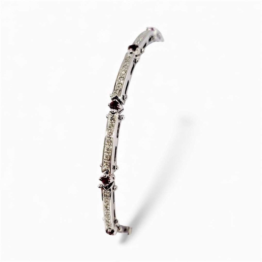 Estrò - 手鈪 - 18 克拉 白金 - 1.86ct. tw. 紅寶石 - 鉆石 - 意大利制造 #4.3