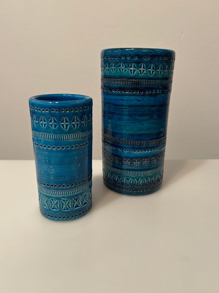 Bitossi - Aldo Londi - Βάζο (2) -  ζευγάρι βάζων σειράς «Rimini μπλε»  - Κεραμικό #1.0