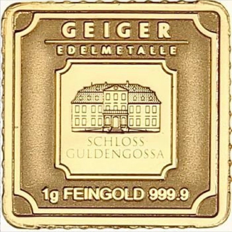 1 gram - Guld 999 - Geiger Edelmetalle, Germany  (Ingen mindstepris) #2.1