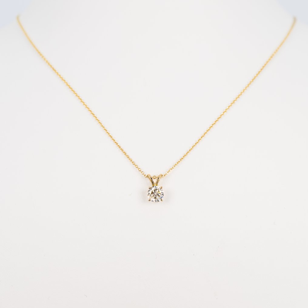 χωρίς τιμή ασφαλείας - Κολιέ με μενταγιόν - 14 καράτια Κίτρινο χρυσό - 0.61ct. tw. Διαμάντι (Φυσικό) - IGI #1.0