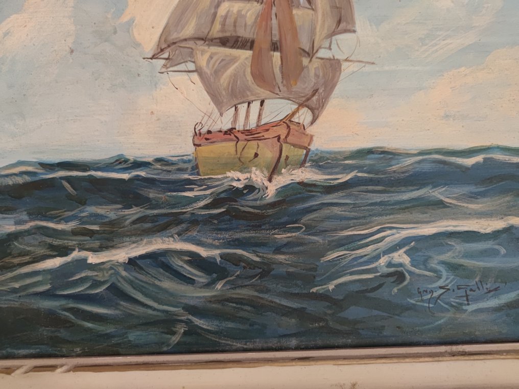 Angelo Silvio Galli (1879-1954) - Veliero in Navigazione #2.1