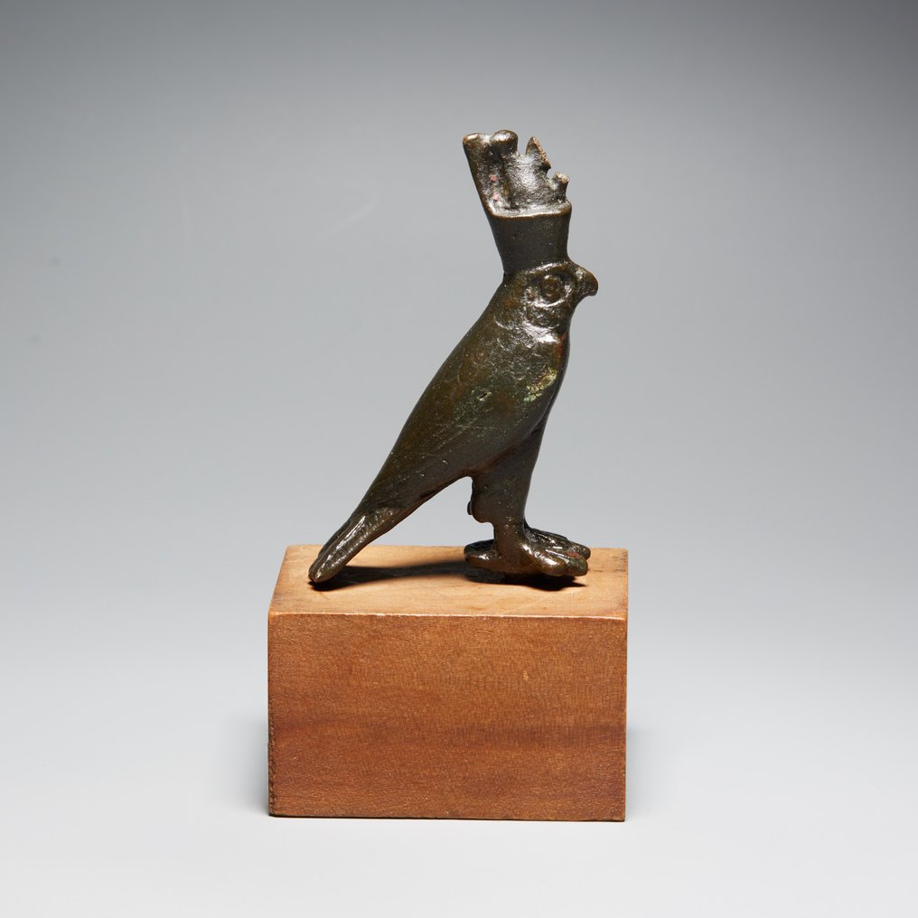 Αρχαία Αιγυπτιακή Μπρούντζος Ο θεός Ώρος ως γεράκι. Ύστερη Περίοδος 664-332 π.Χ. ύψος 6,5 εκ. #4.3