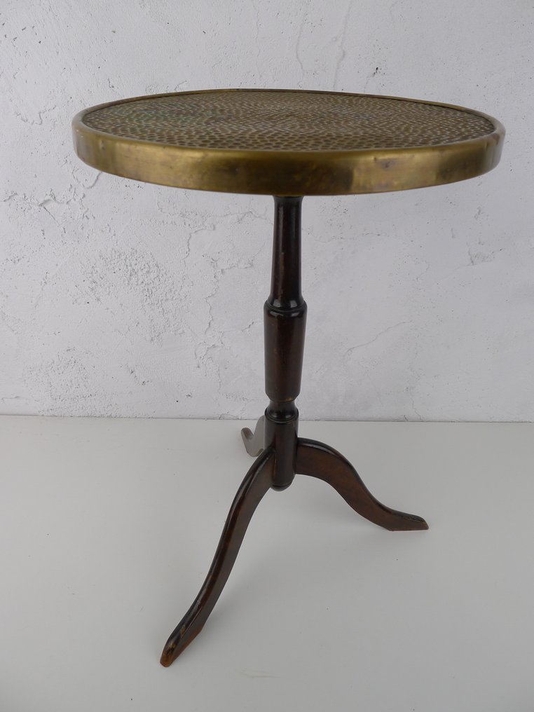 沒有保留價 - 煙灰缸 - 黃銅, 木 - 19世纪的吸烟者桌子 #4.3