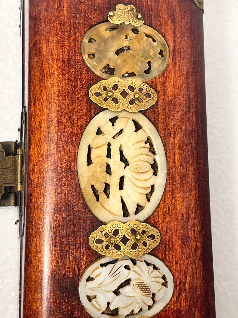 Box (3) - Wood, copper, brass, stone, textile - Vintage jewelry boxes #3.2