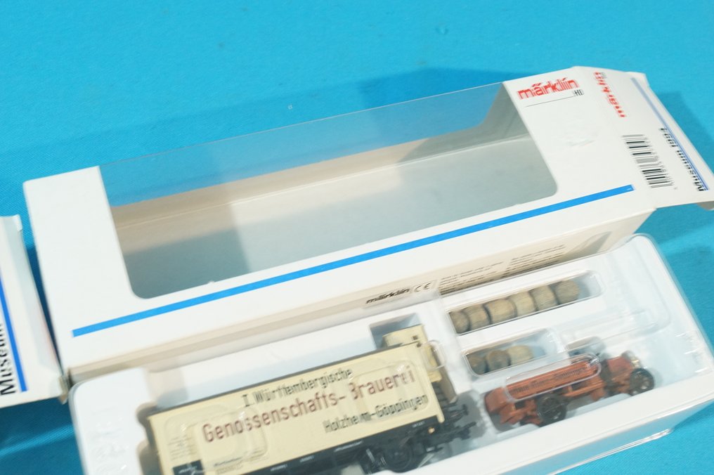 Märklin H0 - 84432 (91701) + 4680 (94003) - Model train freight carriage (2) - Museum vehicles 1991 - 1994 #2.1