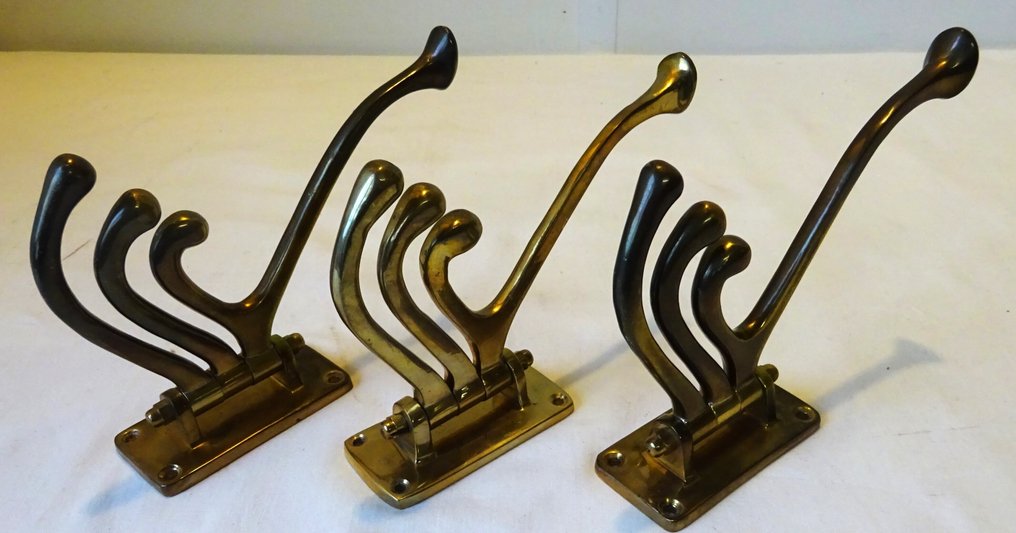 Κρεμάστρα παλτό (3) - 3 θαλάσσια στηρίγματα - Ορείχαλκος, Χαλκός #1.0