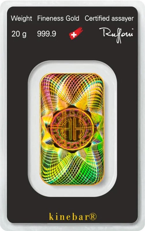 20 grams - Gold .999 - Argor-Heraeus Kinebar, Switzerland - Sealed & with certificate #1.0