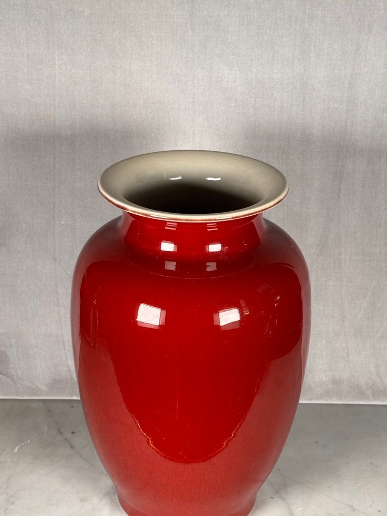花瓶 - 瓷器 - 中國 - 红色的单色花瓶 #3.2