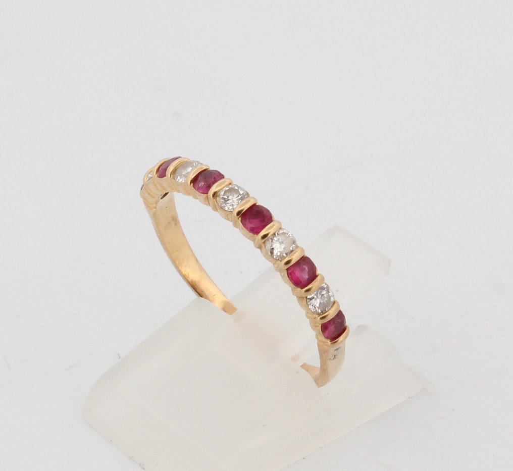 沒有保留價 - 戒指 - 18 克拉 黃金 紅寶石 - 鉆石 #3.2