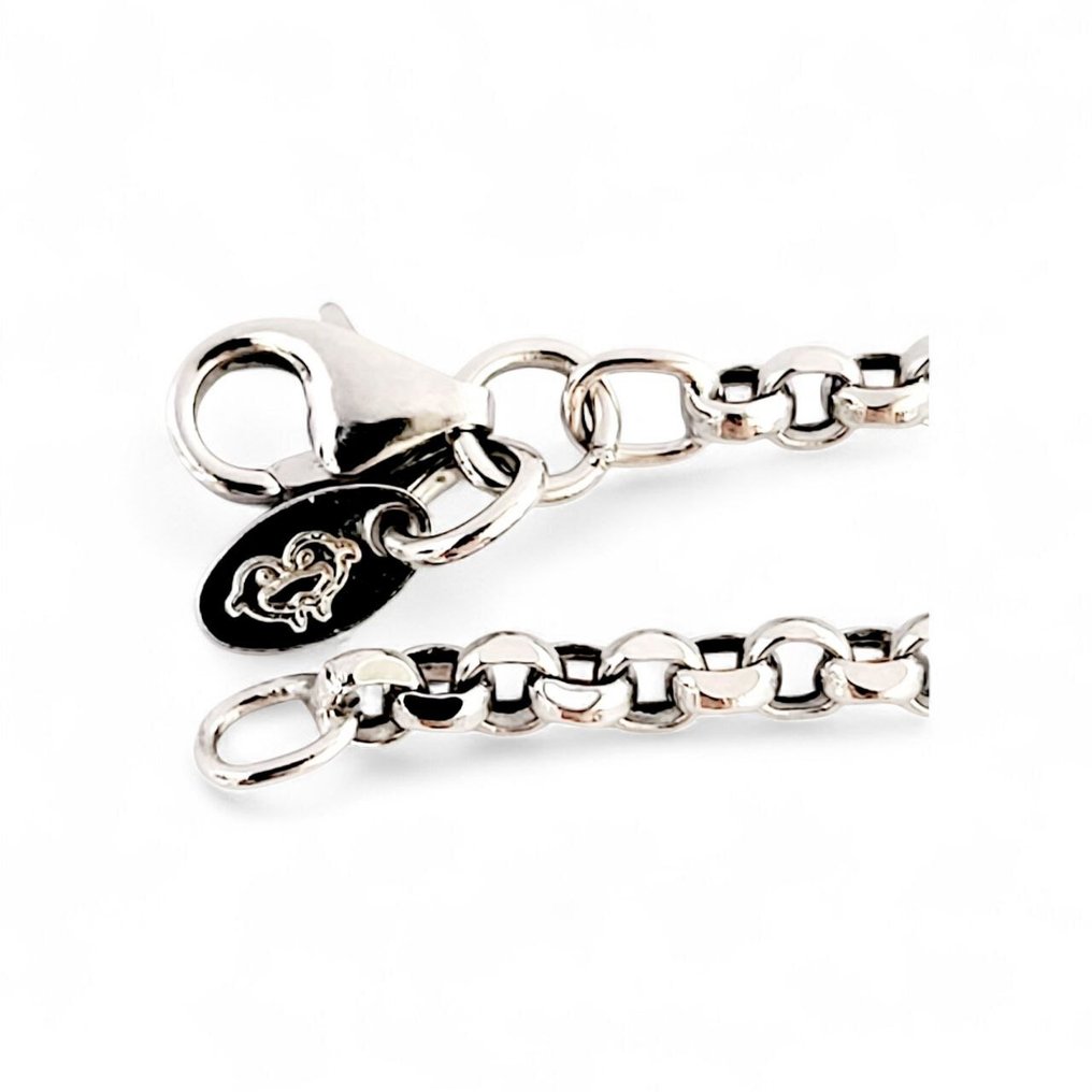 Barakà - 吊墜頸鏈 - 18 克拉 白金 -  0.10ct. tw. 鉆石 (經顏色處理)  #1.0