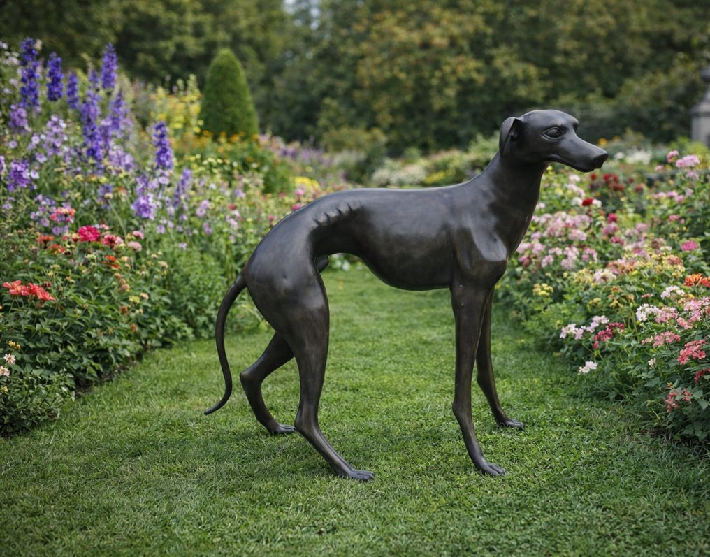 塑像, Bronze: XL Greyhound Dog - 77 cm - 黄铜色 - 2025 #1.0