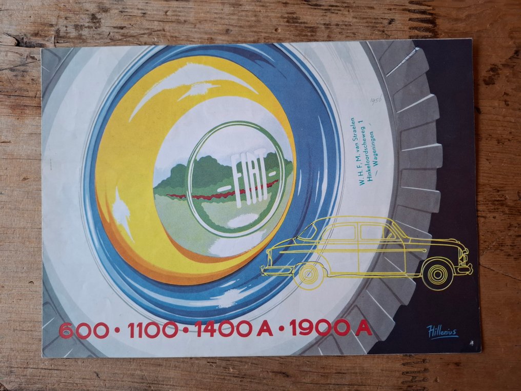 Brochure - Fiat - 600 - 1100 - 1400 A - 1900 A - 1956 #1.0