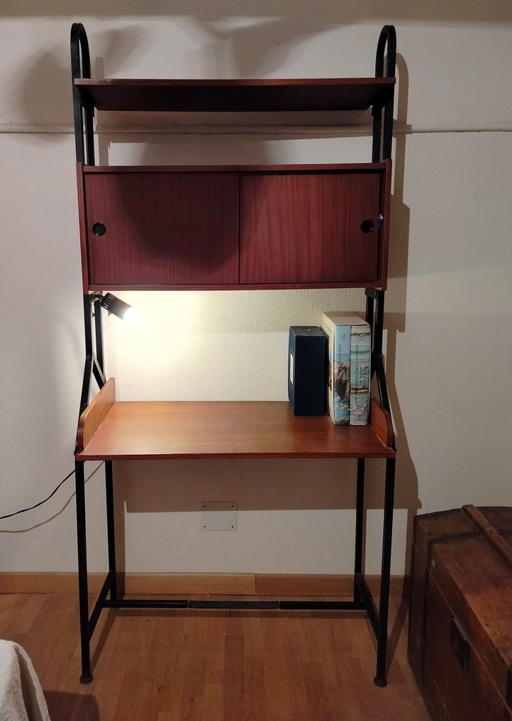 Mobiletto scrittoio - Legno, Ferro - Scrittoio anni '60 #1.0