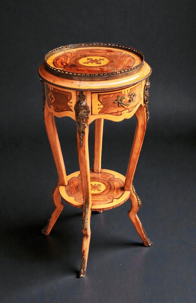 Gueridon - Gilt bronze, Maple, Walnut, Rosewood, Bois de Rose #1.0