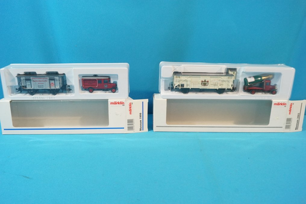 Märklin H0轨 - 48099 (99701) + 48002 (2002101) - 模型火车货运车厢 (2) - 博物馆车辆 1999年至2002年 #1.0