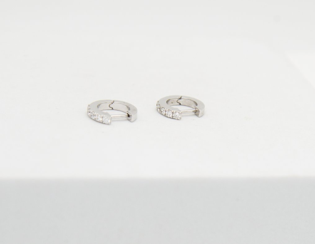 Pendientes - 18 quilates Oro blanco Diamante (Natural)  #3.2