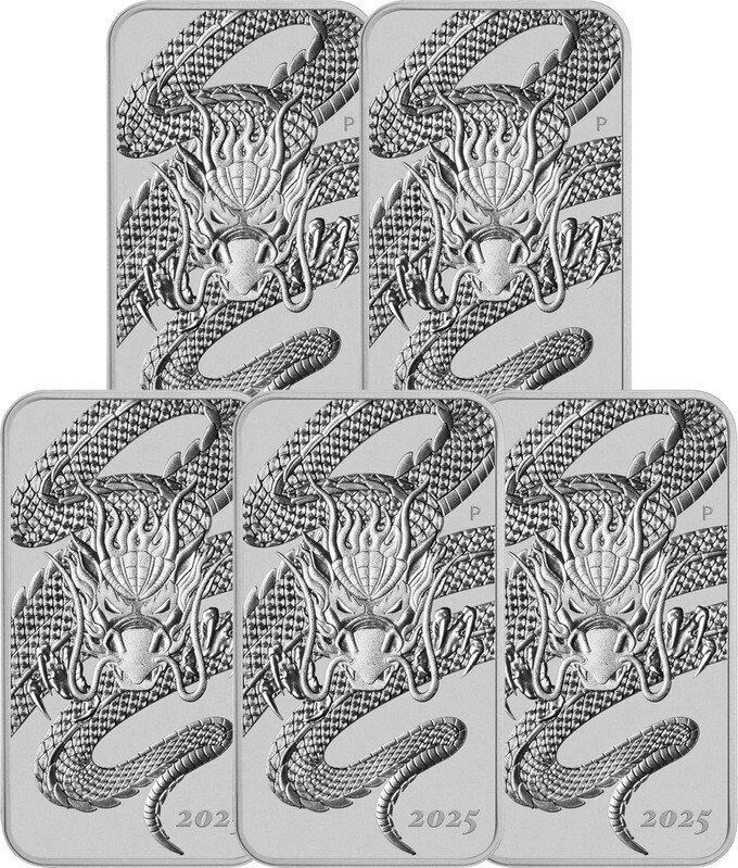 5 Troy Ounce - Argent .999 - Dragon 2025 - 155,5 gram - fine silver #1.0