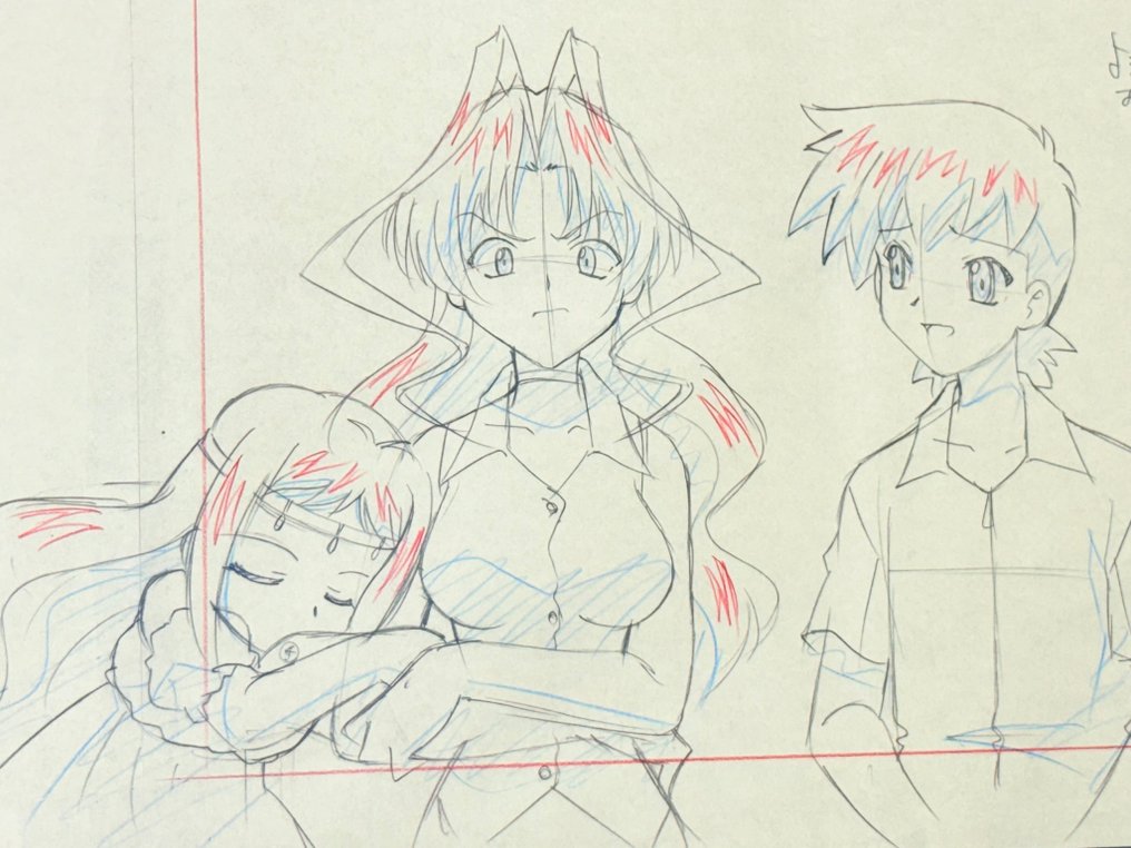 Studio J.C.Staff - Oryginalny rysunek animowany, w kolorze, w dużym rozmiarze 38x25 cm. - Maburaho (2003/04) #1.0