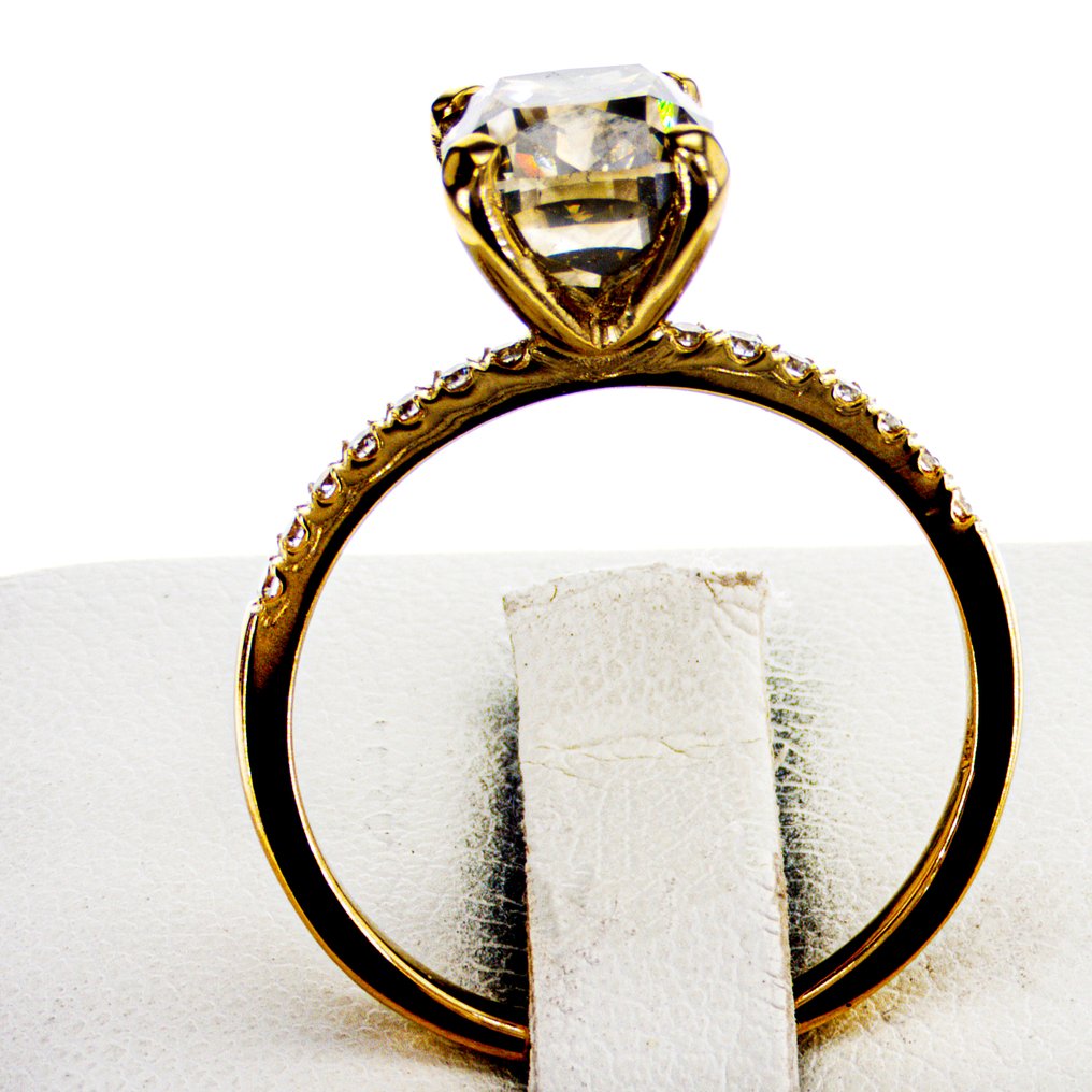 沒有保留價 - 訂婚戒指 - 14 克拉 黃金 -  3.15ct. tw. 鉆石 (天然彩色) - 鉆石 #2.1