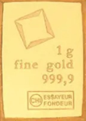 1 grama - Ouro .999 - Valcambi, Switzerland  (Sem preço de reserva) #1.0