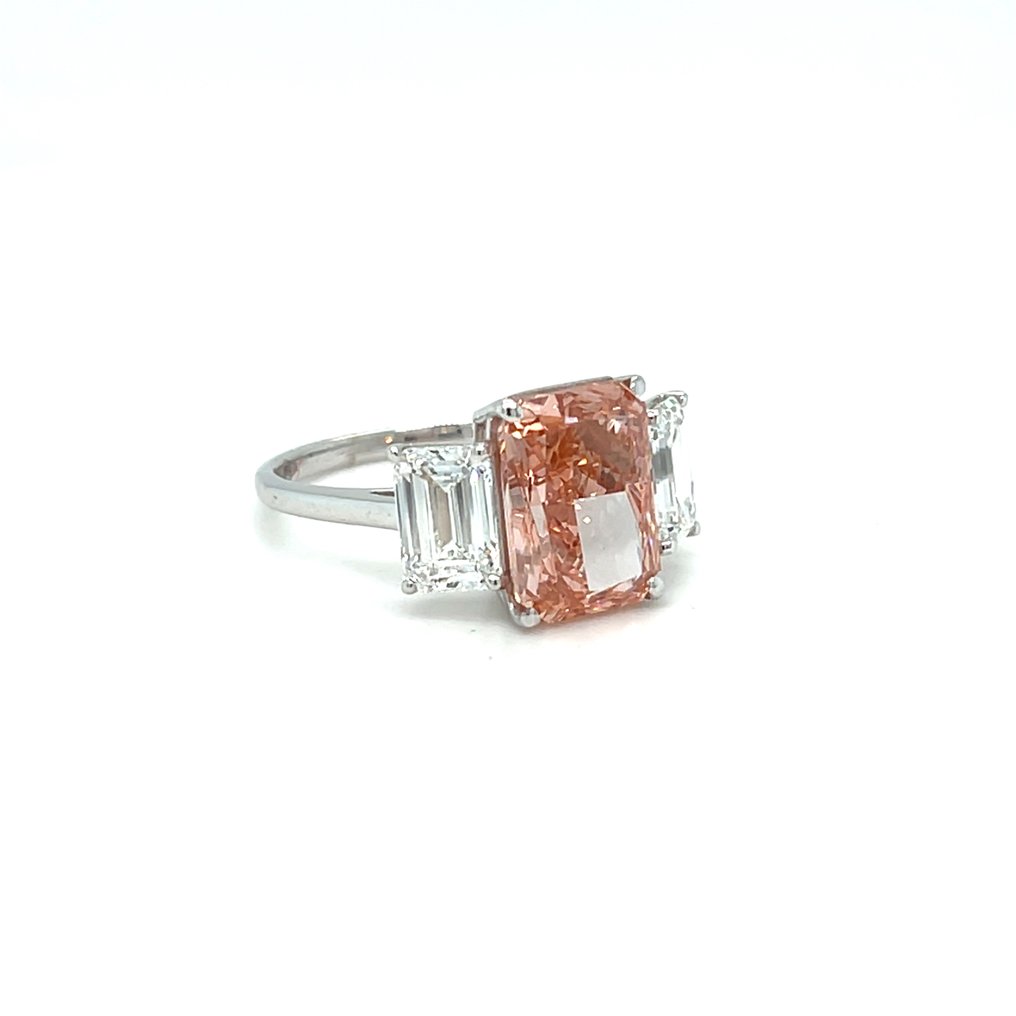 戒指 - 14 克拉 白金 -  6.27ct. tw. 鉆石 (實驗室培育) - 鉆石 #3.2