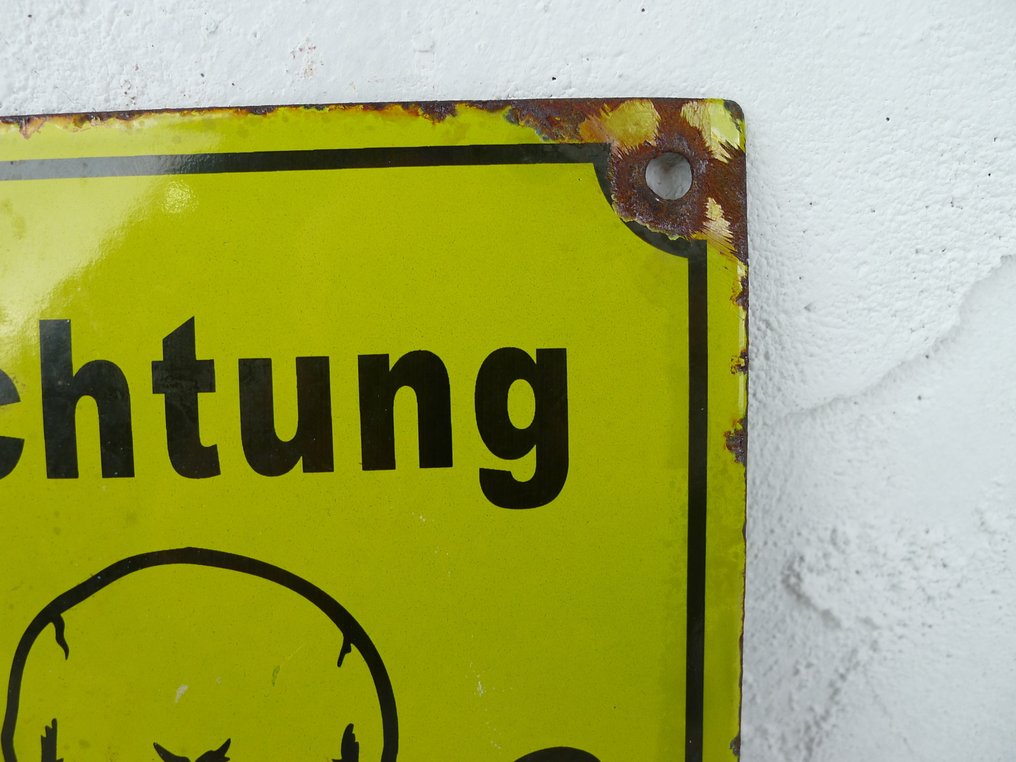 Warning: Mine Sign - Enamel plate - Steel #2.1